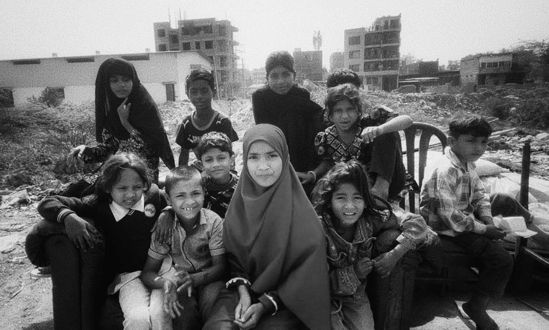 Children at a Rohingya refugee settlement.